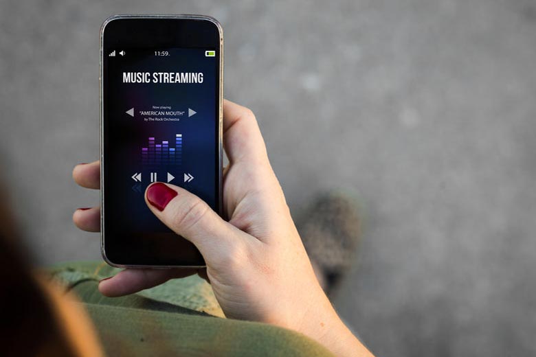 Music streaming service on phone