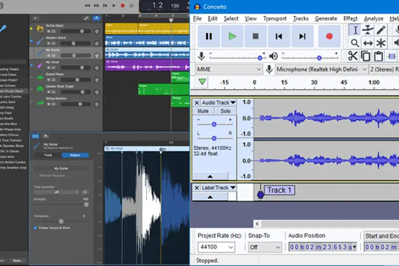 Audacity vs. GarageBand